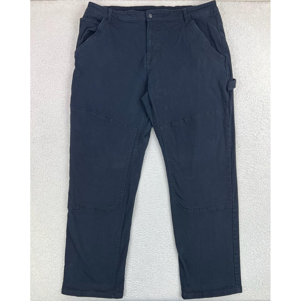 CAT Caterpillar Pants Mens 44x34 Black Relaxed Fit Canvas Carpenter Workwear
